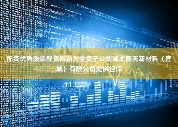 配资优秀股票配资网站为全资子公司湖北回天新材料（宜城）有限公司提供担保
