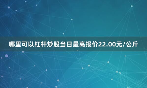哪里可以杠杆炒股当日最高报价22.00元/公斤